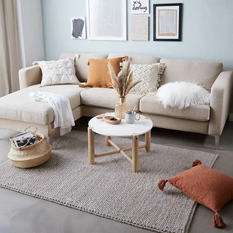 Loftscape Butlers Bout De Canapé MARVELOUS – Marbre / Bois De Manguier Massif – Naturel / Blanc