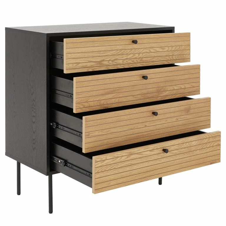 Loftscape Butlers Commode MODERNIST – Placage Chêne / Aluminium – Noir / Naturel