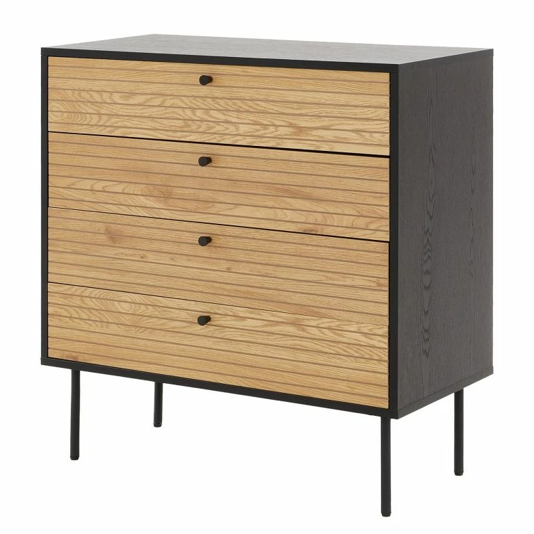 loftscape Butlers Commode MODERNIST – Placage chêne / Aluminium – Noir / Naturel