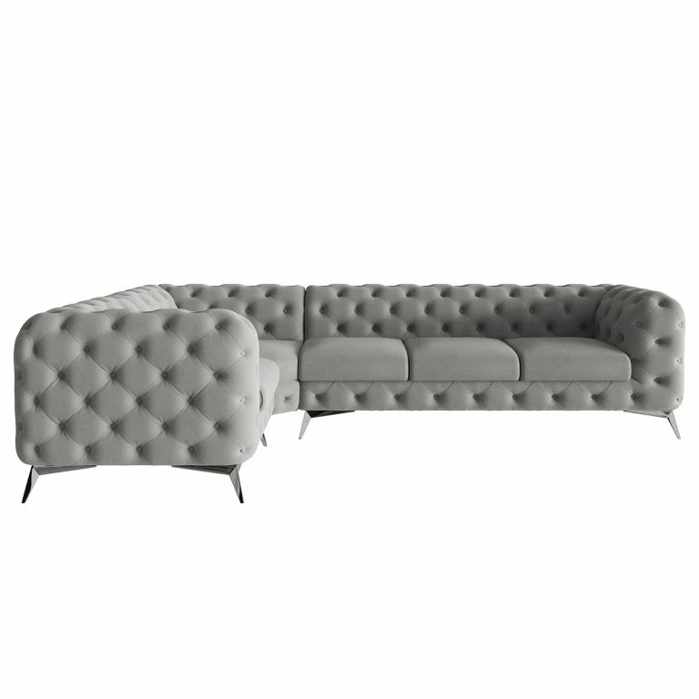 Loftscape Canapé D’angle Laviva VI – Microfibre Enza: Gris – 323 X 200 Cm