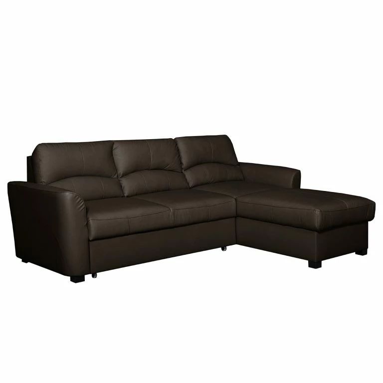 loftscape Canapé d’angle Parilla (convertible) – Marron vintage – Méridienne courte à droite (vue de face)