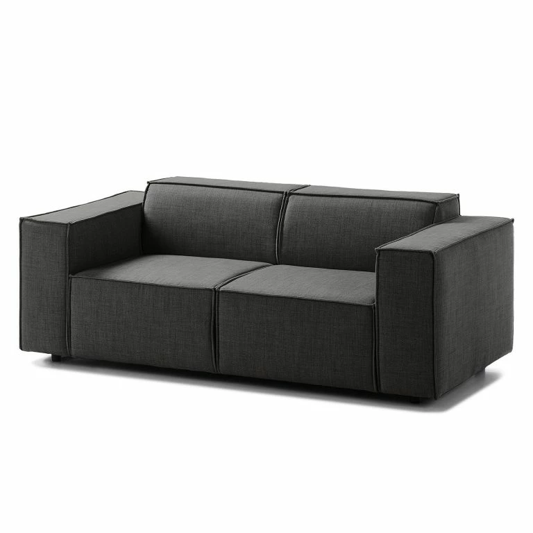 Loftscape Canapé Kinx (2 Places) – Tissu Milan : Anthracite – Sans Fonction