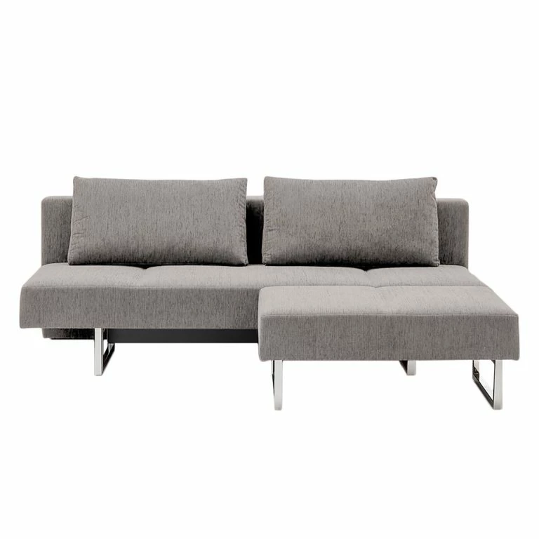 Loftscape Chillout By Franz Fertig Canapé Convertible Goran – Tissu – Gris – Avec Repose-pieds