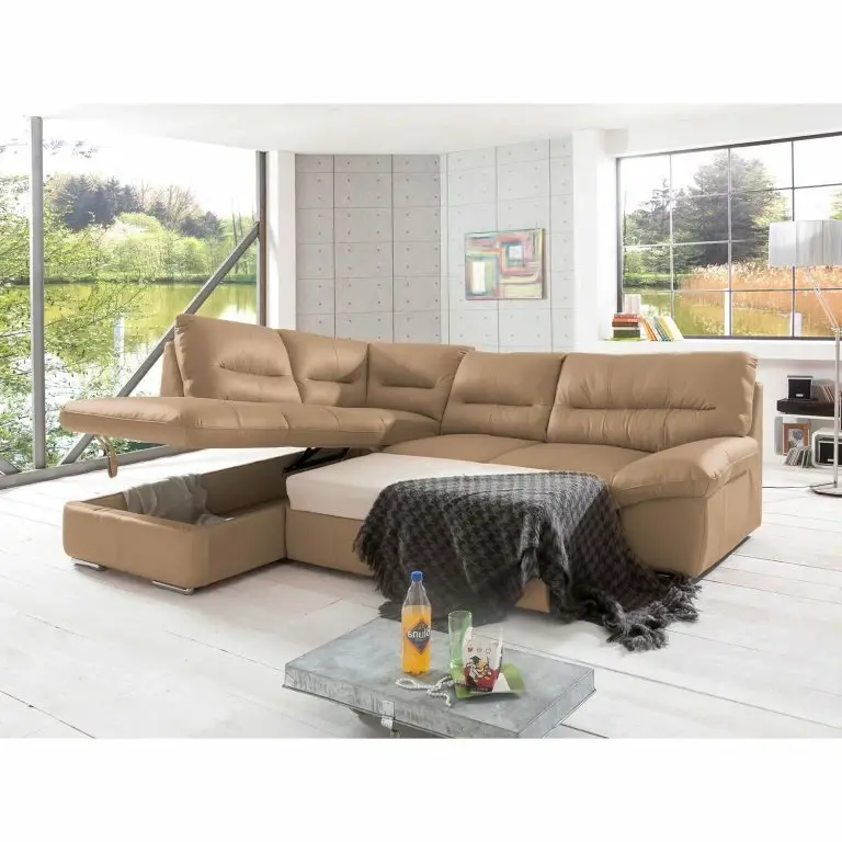 Loftscape Cotta Canapé D’angle Doug – Cuir Ramsa : Marron – Méridienne Longue à Gauche (vue De Face)