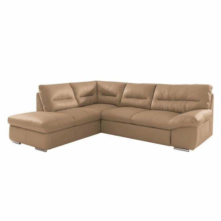 loftscape Cotta Canapé d’angle Doug – Cuir Ramsa : Marron – Méridienne longue à gauche (vue de face)