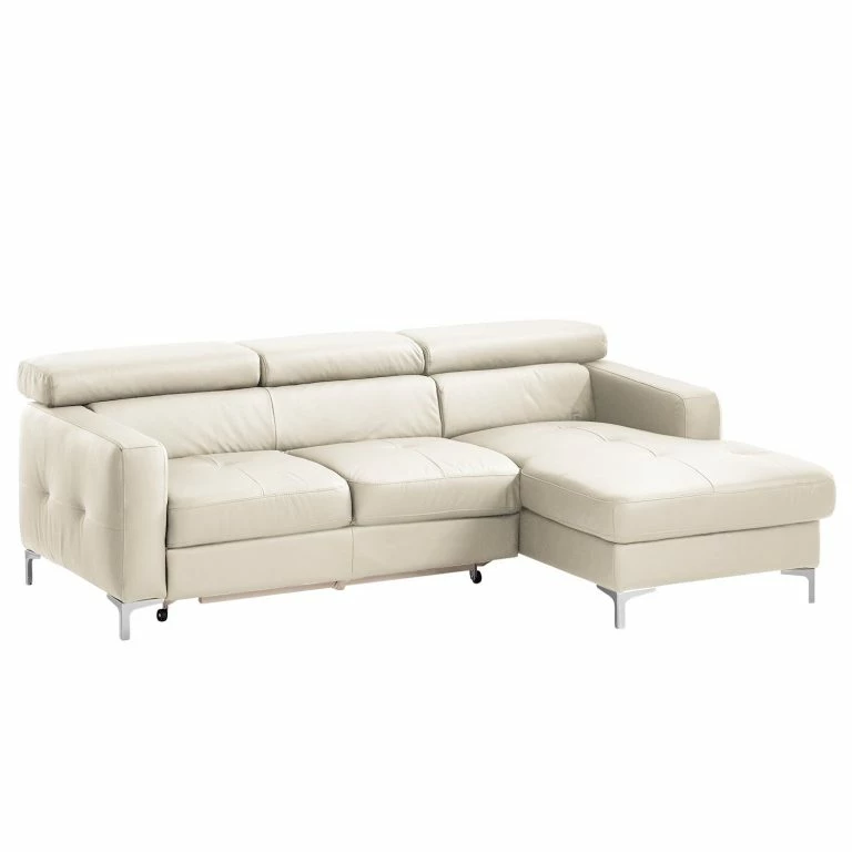 loftscape Cotta Canapé d’angle Eduardo I – Blanc – Méridienne courte à droite (vue de face) – Coffre de lit – Fonction couchage