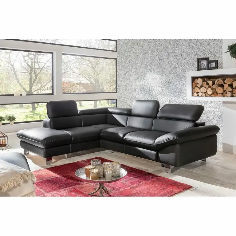 Loftscape Cotta Canapé D’angle Waiho – Noir – Méridienne Courte à Gauche (vue De Face) – Fonction Relaxation – Coffre De Lit – Fonction Couchage