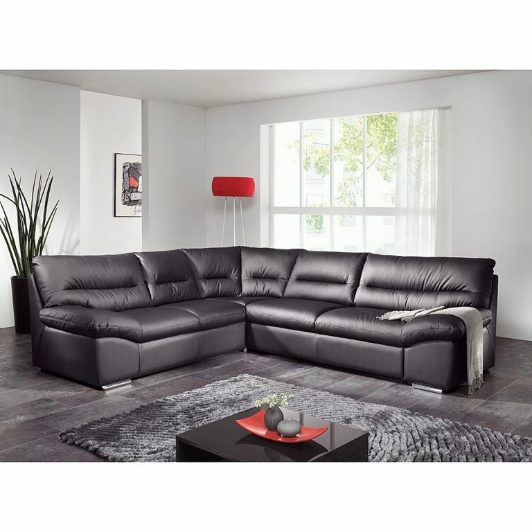 Loftscape Cotta Canapé D’anle Howard (convertible) – Cuir Synthétique Noir – Fonction Couchage à Droite (vue De Face)