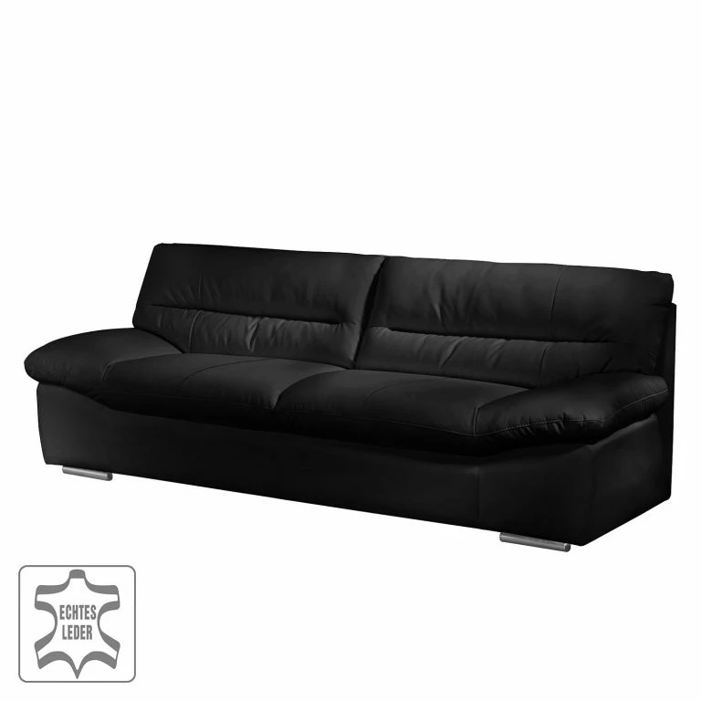 Loftscape Cotta Canapé Doug (3 Places) – Cuir Véritable Noir – Cuir Ramsa Noir