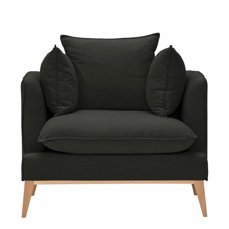 Loftscape Eva Padberg Collection Fauteuil Lavina I Tissu – Tissu Moretey : Gris Foncé