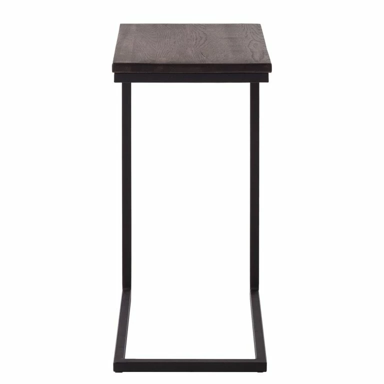 Loftscape Eva Padberg Collection Table D’appoint Montverde II – Chêne Massif / Métal – Chêne Foncé / Noir