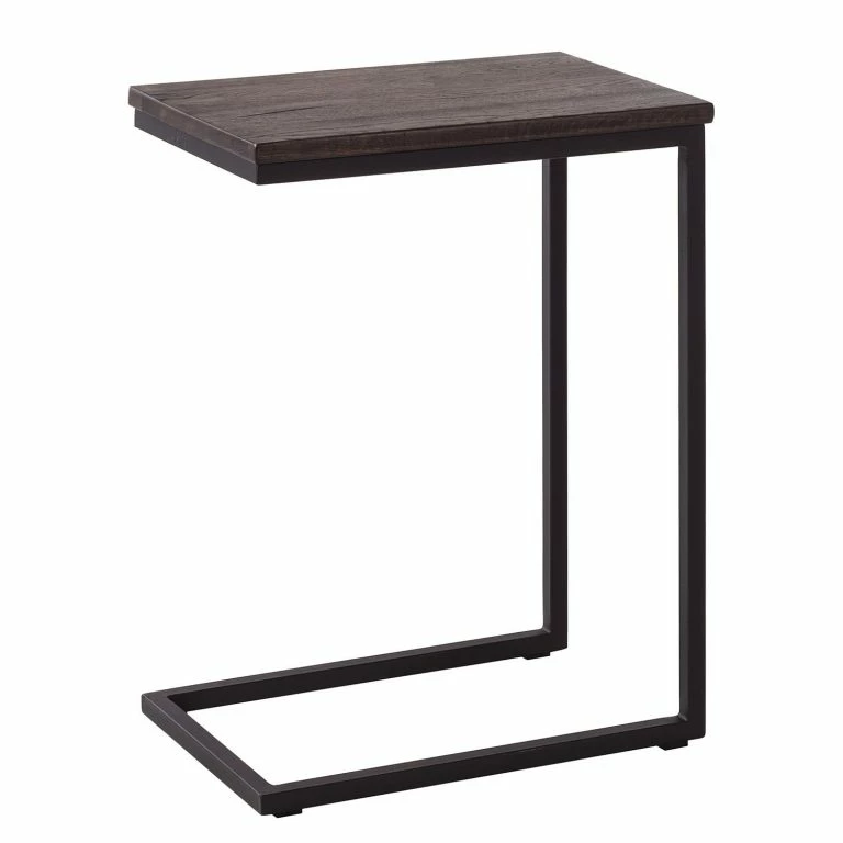 loftscape Eva Padberg Collection Table d’appoint Montverde II – Chêne massif / Métal – Chêne foncé / Noir