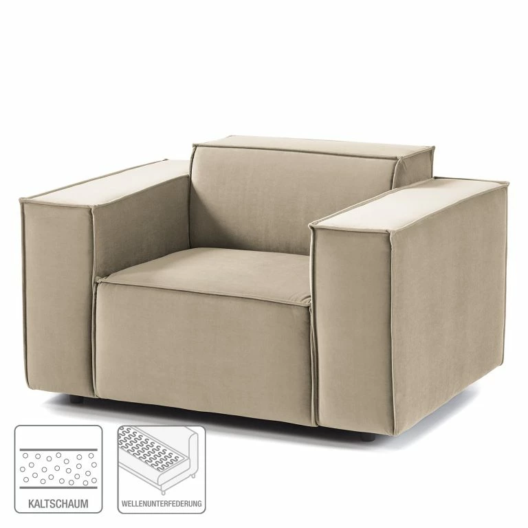 Loftscape Fauteuil Kinx II – Velours – Velours Shyla: Beige
