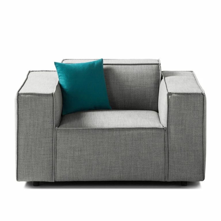 Loftscape Fauteuil Kinx Tissu – Tissu Milan : Gris Clair