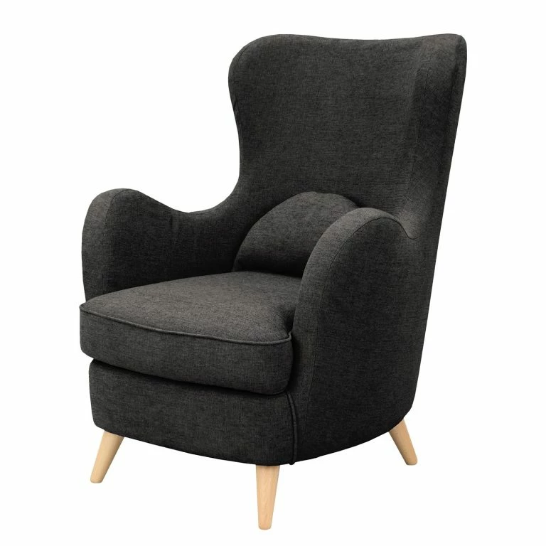 loftscape Fauteuil Moulton – Tissu structuré Talta: Noir