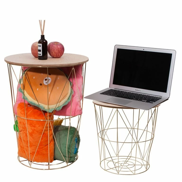 Loftscape FLHF Bout De Canapé Armina I – Imitation Acacia / Doré