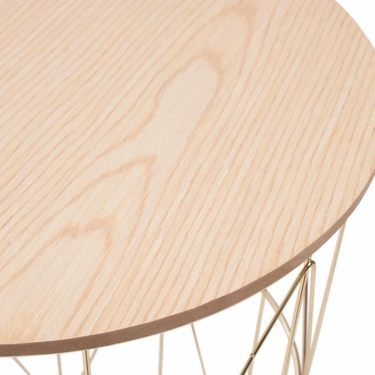 Loftscape FLHF Bout De Canapé Armina I – Imitation Acacia / Doré