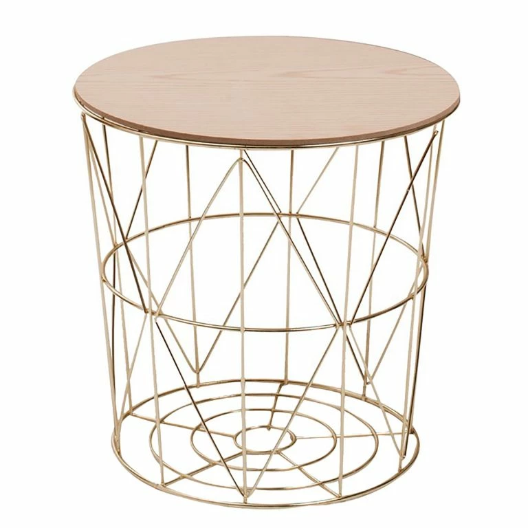 loftscape FLHF Bout de canapé Armina I – Imitation acacia / Doré