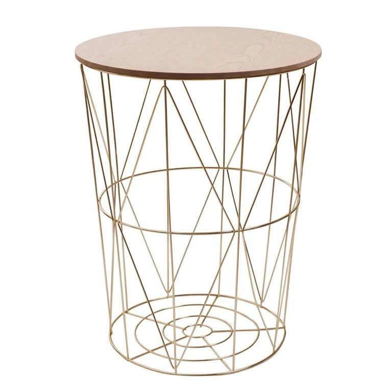 loftscape FLHF Bout de canapé Armina II – Imitation acacia / Doré