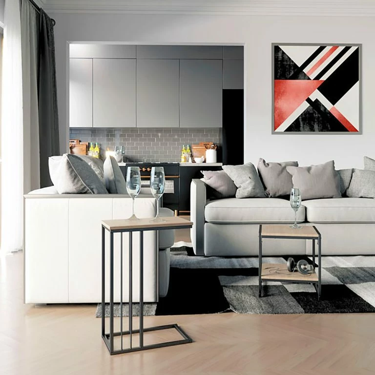 Loftscape FLHF Bout De Canapé Lurta – Imitation Acacia