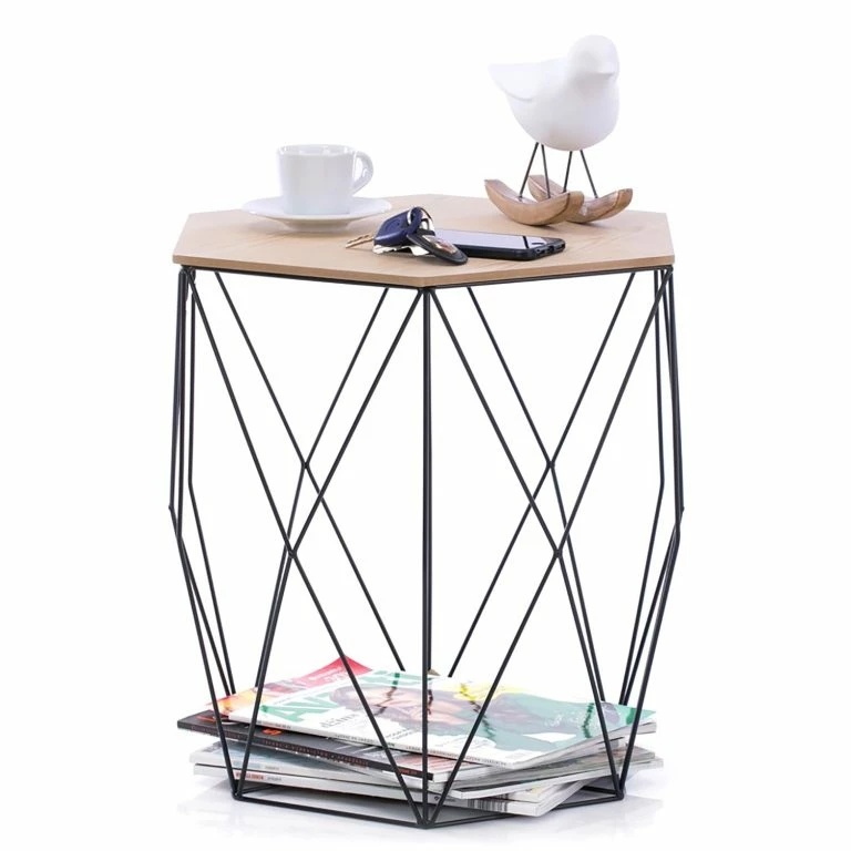 Loftscape FLHF Bouts De Canapé Steria (3 éléments) – Imitation Acacia / Noir