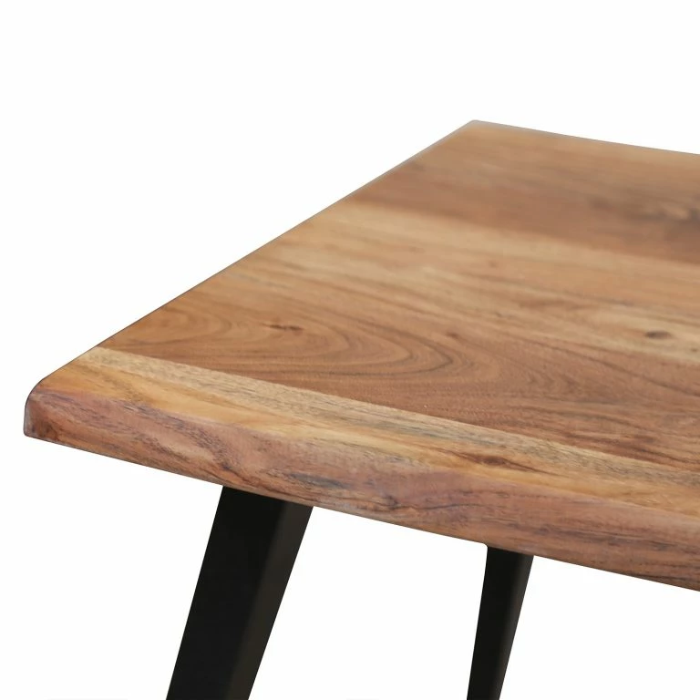 Loftscape Fredriks Bout De Canapé Berapi – Acacia Massif / Métal – Acacia / Noir