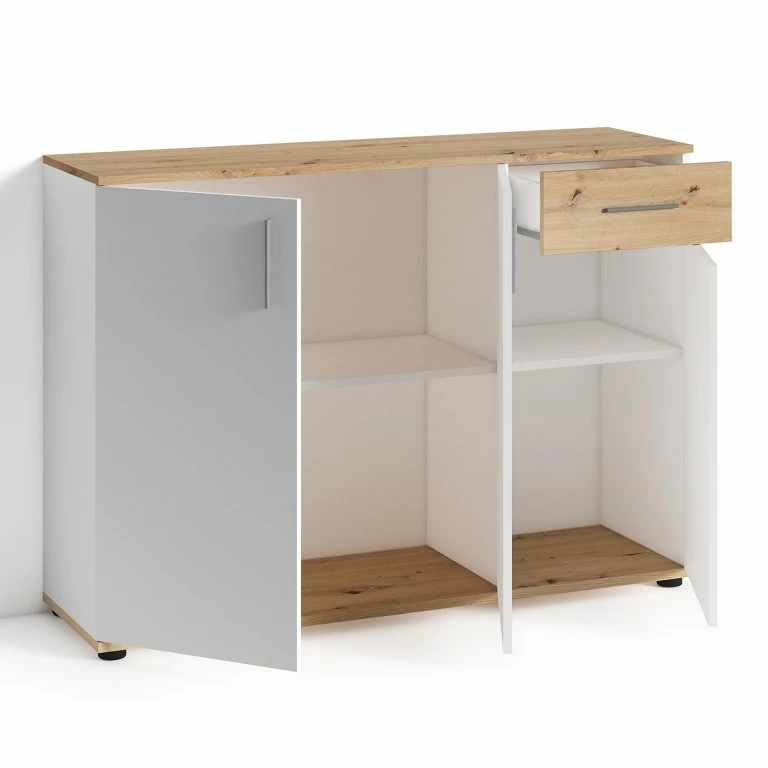 Loftscape Fredriks Buffet Chippewa II – Blanc / Imitation Chêne