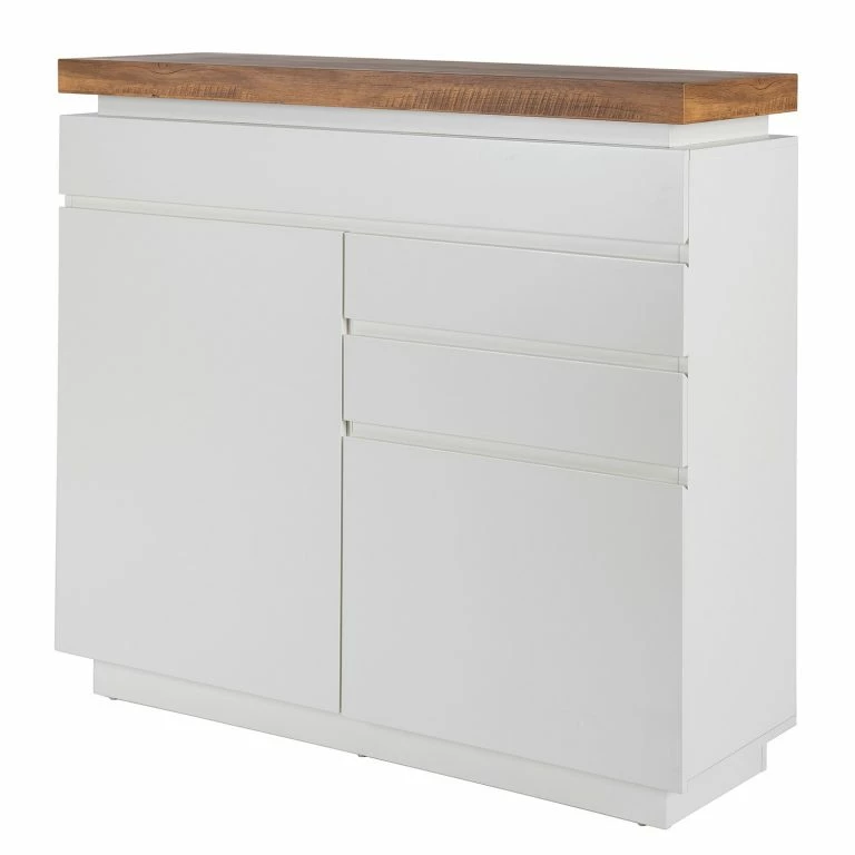 loftscape Fredriks Buffet Namona I – Éclairage inclus – Imitation chêne / Blanc