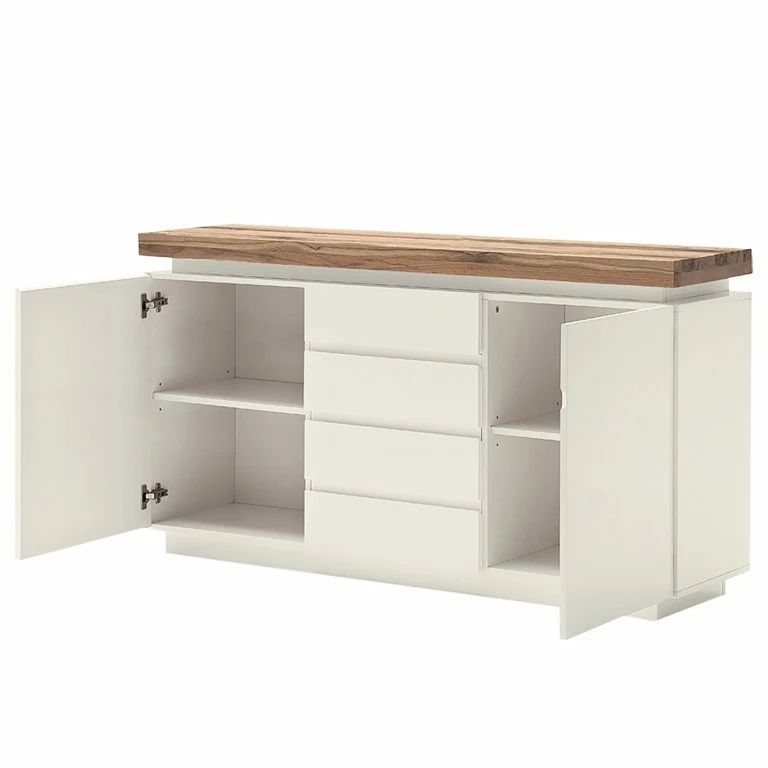 Loftscape Fredriks Buffet Roble I – éclairage Inclus – Blanc Mat / Sauvage Massif