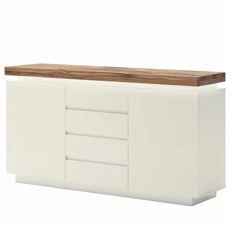 loftscape Fredriks Buffet Roble I – éclairage inclus – Blanc mat / sauvage massif