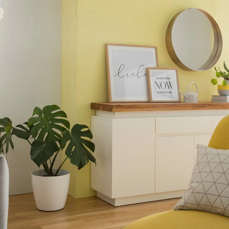 Loftscape Fredriks Buffet Roble III – Avec éclairage – Blanc Mat / Chêne Sauvage Massif