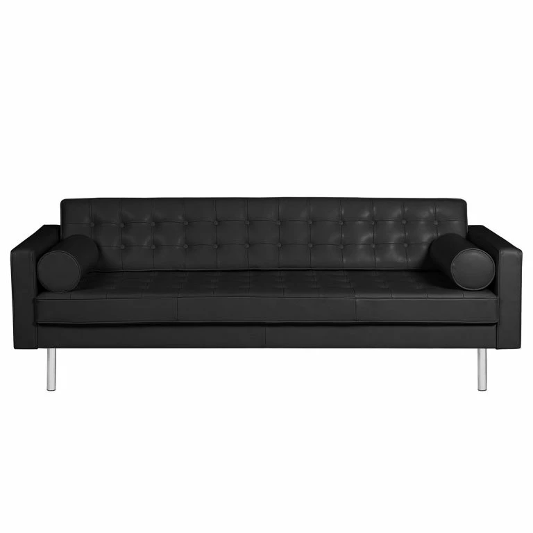 Loftscape Fredriks Canapé 3 Places Chelsea IV – Cuir – Cuir Véritable Lasde : Noir – Cylindre