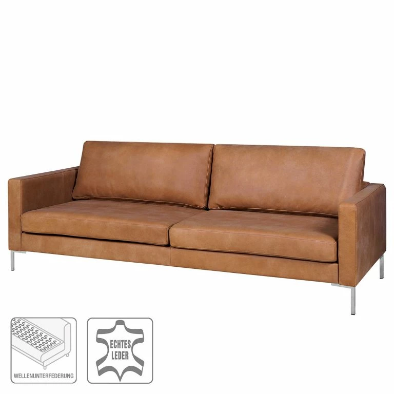 Loftscape Fredriks Canapé 3 Places Portobello IV – Cuir – Cuir Véritable Custo : Marron – Angulaire