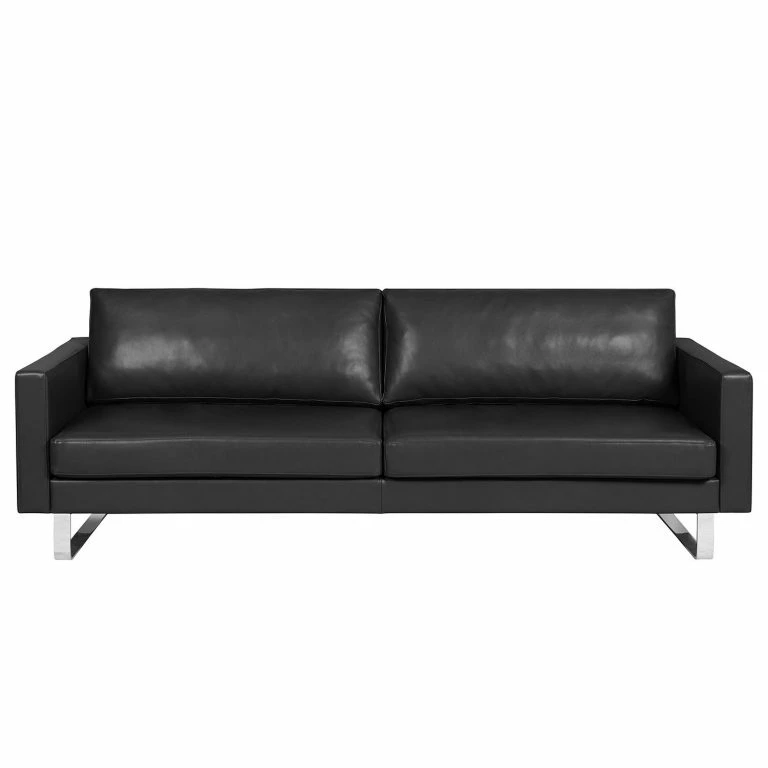 Loftscape Fredriks Canapé 3 Places Portobello IV – Cuir – Cuir Véritable Lasde : Noir – Luge