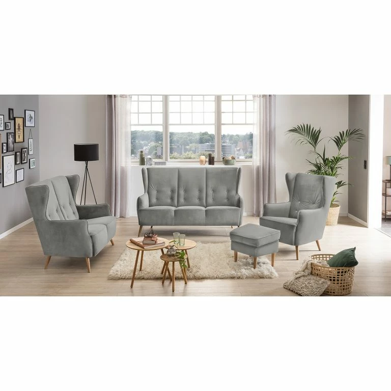 Loftscape Fredriks Canapé Bonham (3 Places) – Velours – Gris