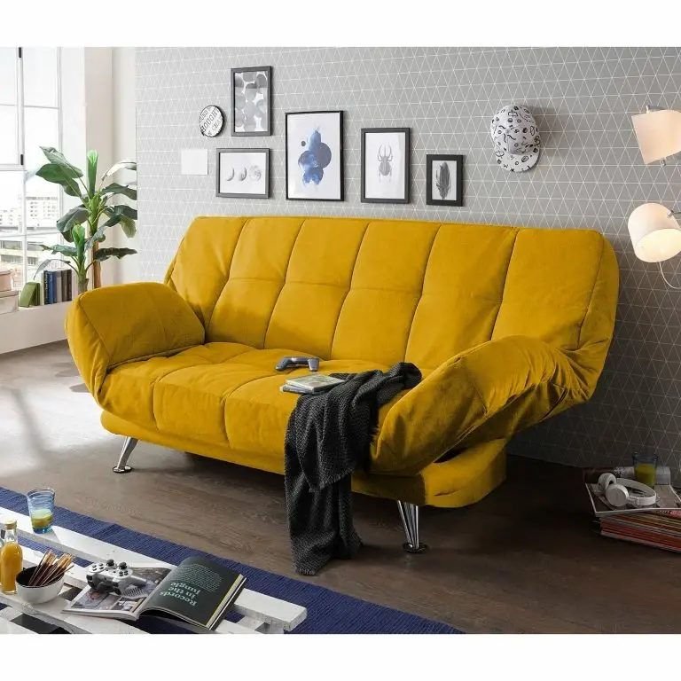 Loftscape Fredriks Canapé Convertible Bolans – Microfibre – Microfibre Ranu: Jaune Moutarde