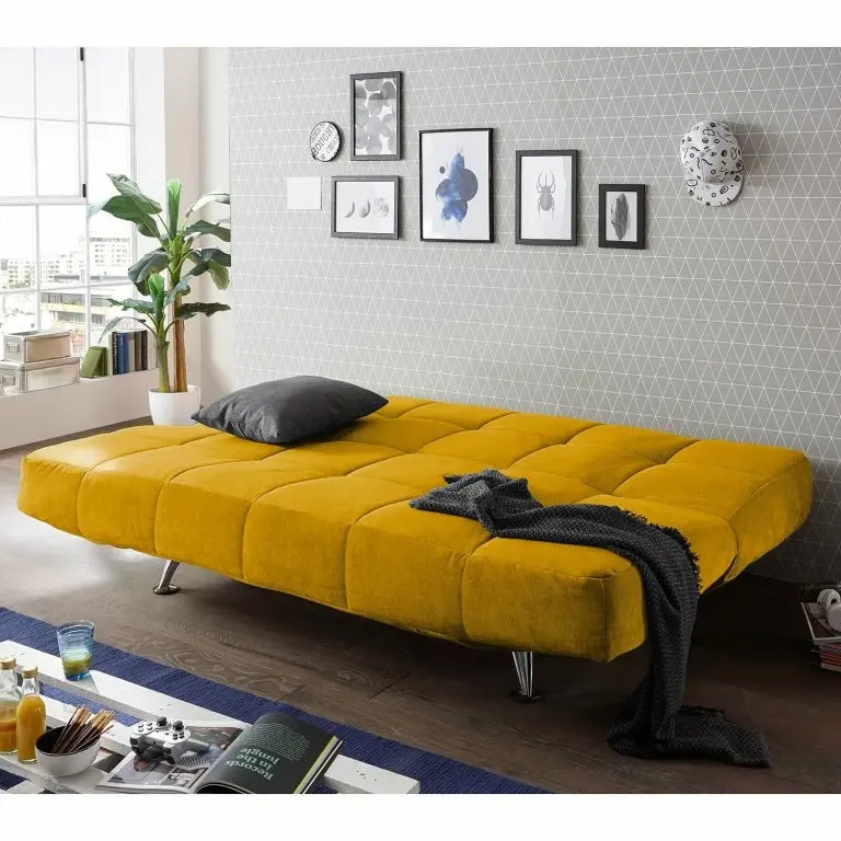 Loftscape Fredriks Canapé Convertible Bolans – Microfibre – Microfibre Ranu: Jaune Moutarde