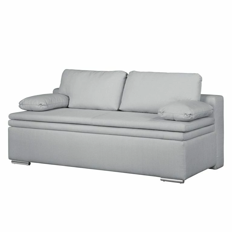 Loftscape Fredriks Canapé Convertible Boxspring Goodlow – Velours – Tissu Polia: Gris Platine – Avec Fonction Couchage