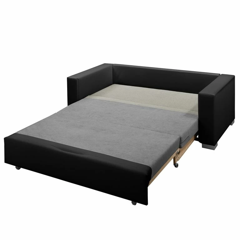 Loftscape Fredriks Canapé Convertible Latina XXI – Imitation Cuir / Tissé à Plat – Noir / Gris – Largeur : 150 Cm