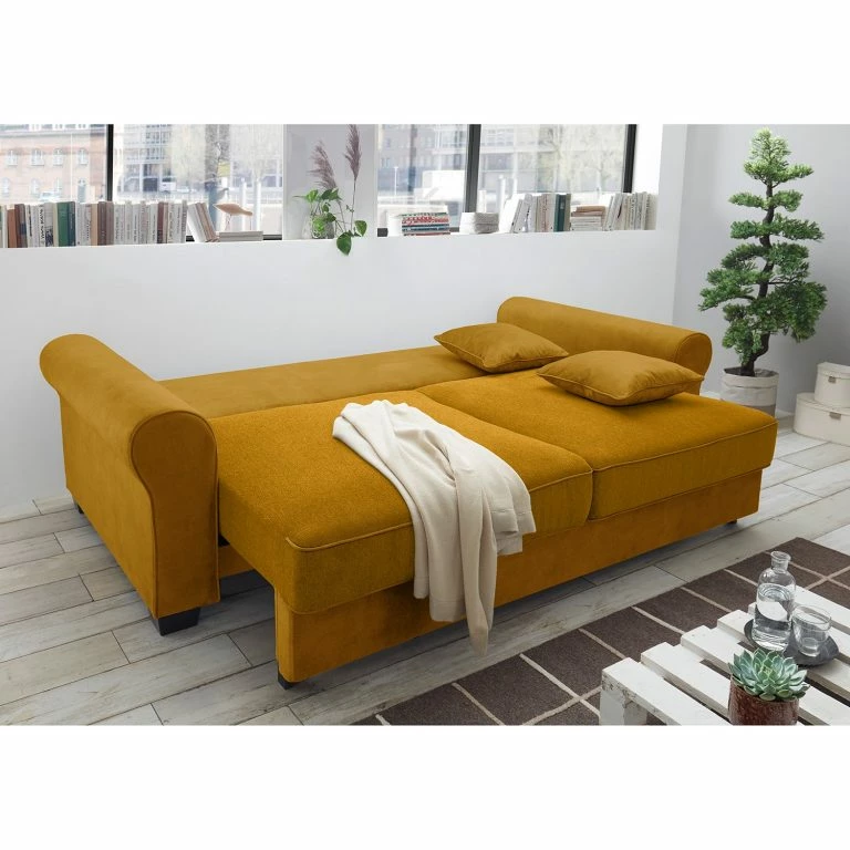 Loftscape Fredriks Canapé Convertible Marcola – Tissu Microfibre – Microfibre Salvo: Ocre