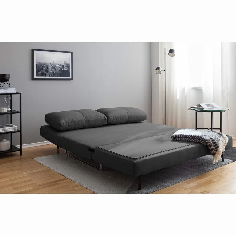 Loftscape Fredriks Canapé Convertible Newheaven Tissu – Tissu Lyn: Gris Foncé