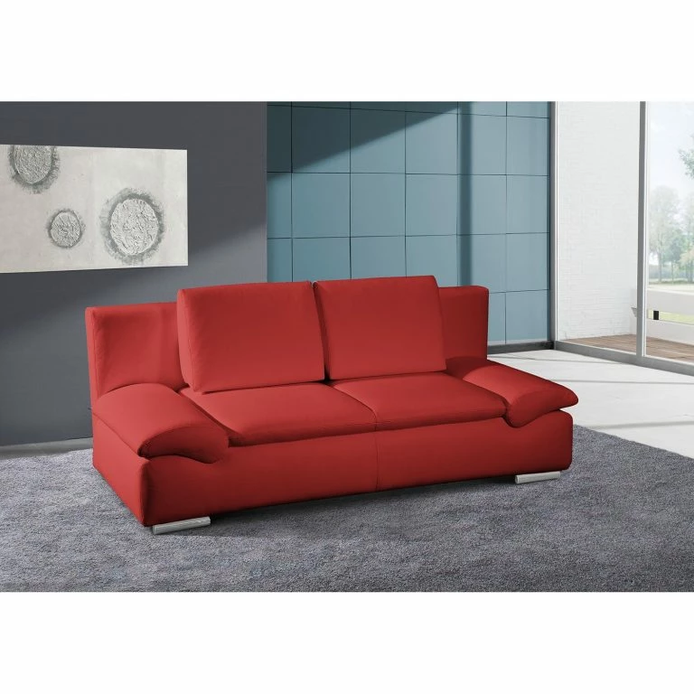 Loftscape Fredriks Canapé Convertible Norris II – Cuir Véritable Rouge