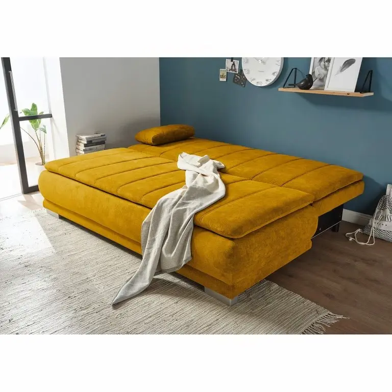 Loftscape Fredriks Canapé Convertible Redhill – Microfibre – Microfibre Ranu: Jaune Moutarde