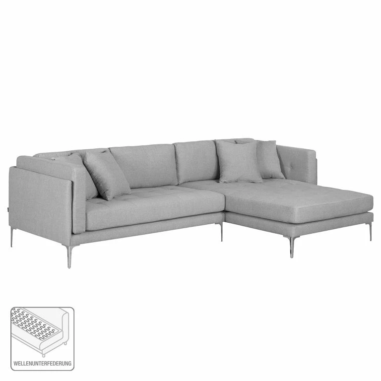 Loftscape Fredriks Canapé D’angle Agueda – Gris – Méridienne Courte à Droite (vue De Face)