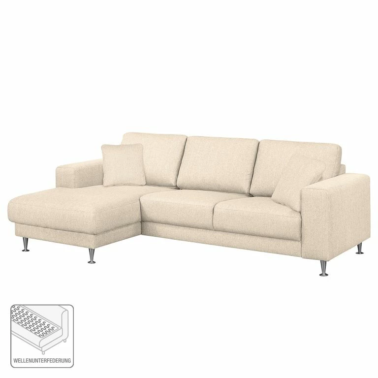 Loftscape Fredriks Canapé D’angle Arietta II – Beige Clair – Méridienne Courte à Gauche (vue De Face)