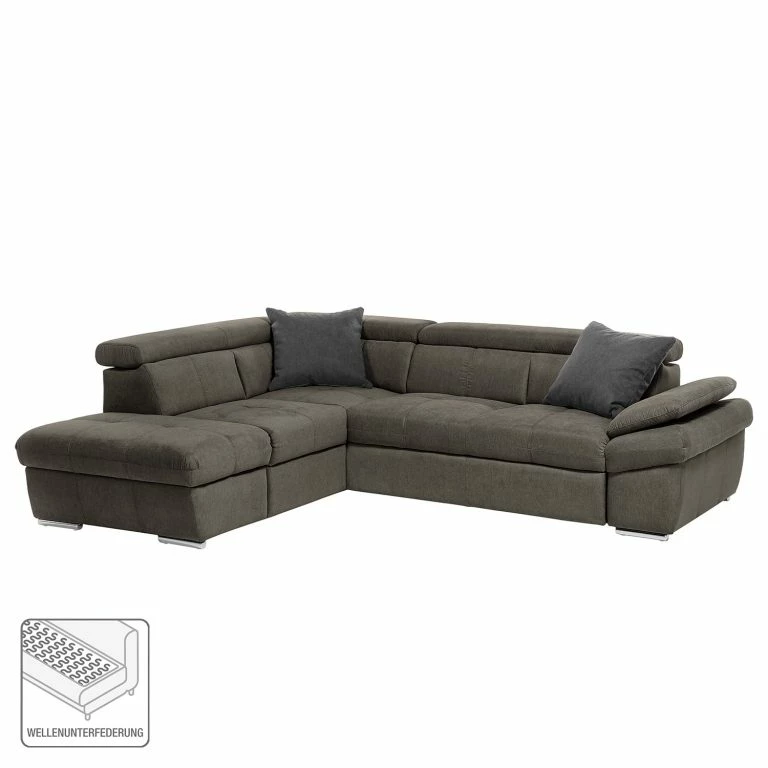 Loftscape Fredriks Canapé D’angle Barvas I – Tissu Structuré – Gris – Méridienne Longue à Gauche (vue De Face) – Sans Fonction