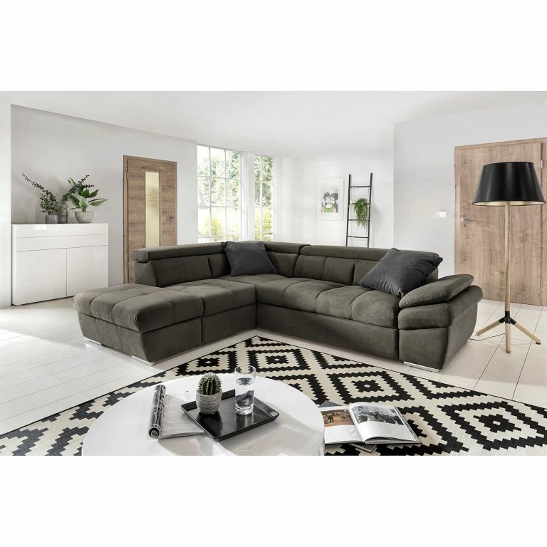 Loftscape Fredriks Canapé D’angle Barvas I – Tissu Structuré – Gris – Méridienne Longue à Gauche (vue De Face) – Sans Fonction