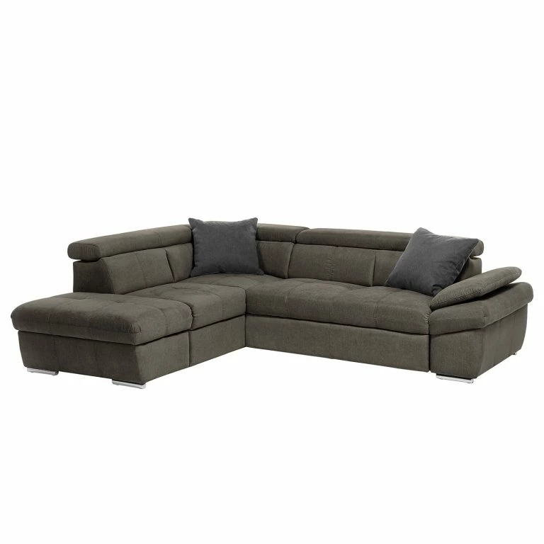 loftscape Fredriks Canapé d’angle Barvas I – Tissu structuré – Gris – Méridienne longue à gauche (vue de face) – Sans fonction