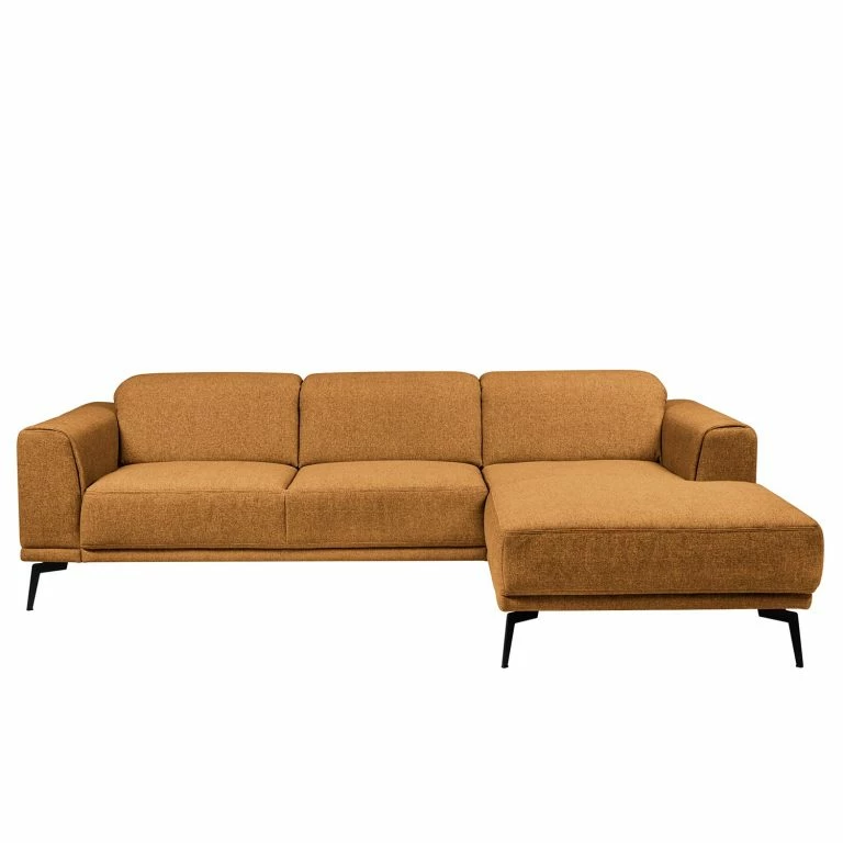 Loftscape Fredriks Canapé D‘angle Basin I – Tissu – Jaune Moutarde – Méridienne Courte à Droite (vue De Face)