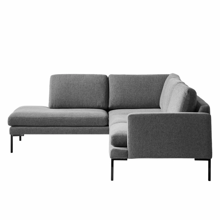 Loftscape Fredriks Canapé D’angle Bellaire – Gris – Méridienne Longue à Gauche (vue De Face) – Noir
